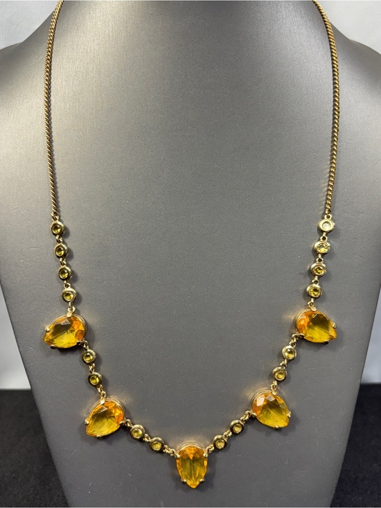 J. Crew Jewelry - J. Crew Necklace Yellow Faux Faceted Acrylic/Plastic Goldtone 26"